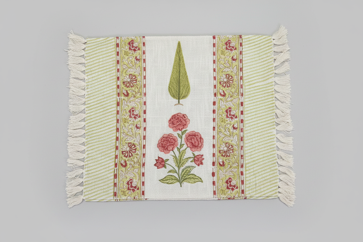HANDBLOCK JUTE Placemat & Runner Set