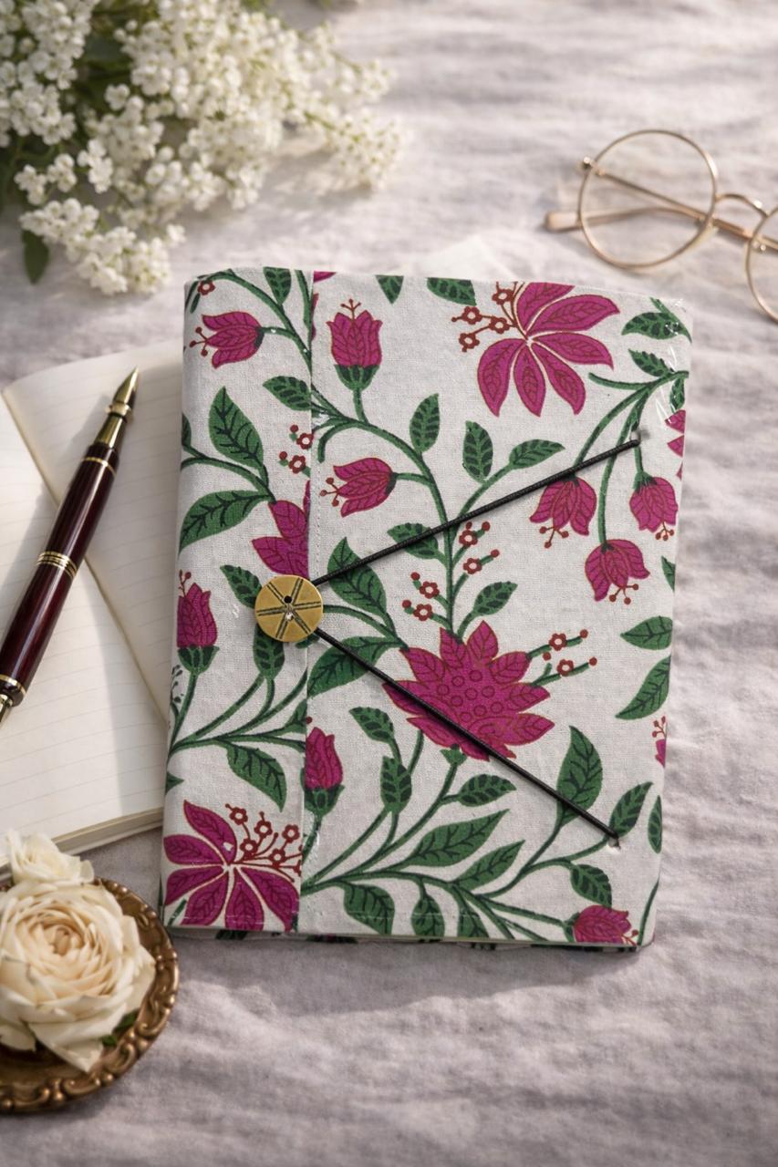Handblock Handmade Diary – Button Pattern