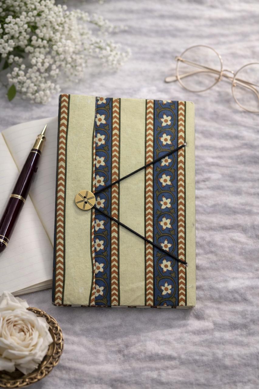 Handblock Handmade Diary – Button Pattern