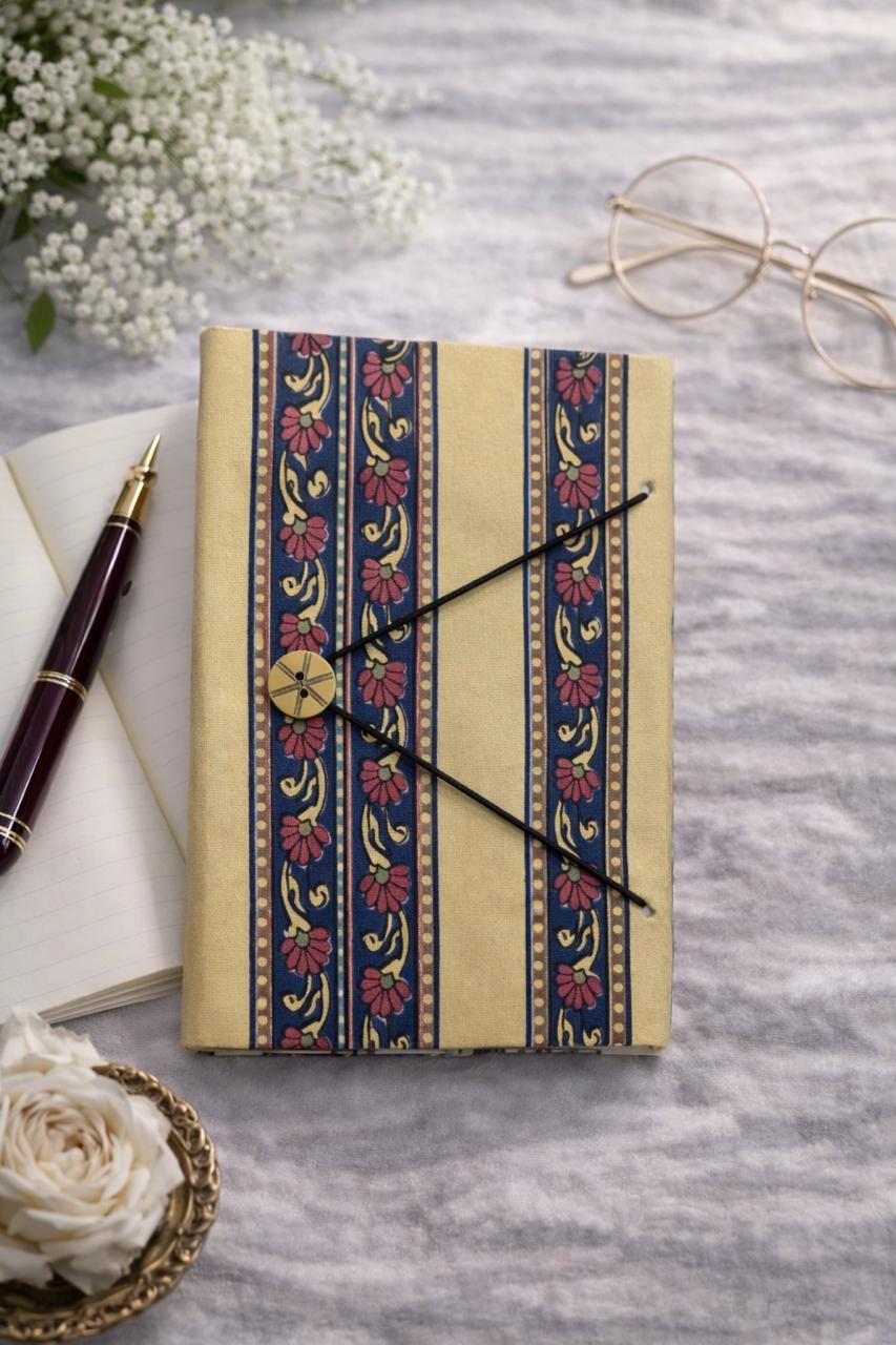 Handblock Handmade Diary – Button Pattern